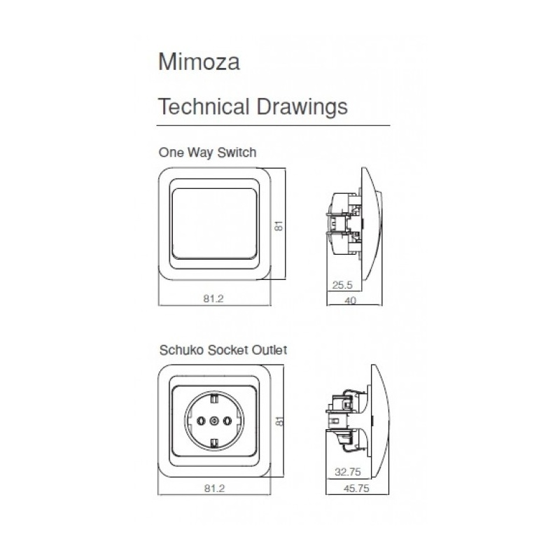 Makel Mimoza Διακόπτης Dimmer 600W Λευκός (14001A76)