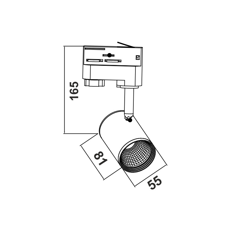 Aca Σποτ ράγας LED COB 4 καλωδίων 12W 3000K Μαύρο (ZUNO1230B450)