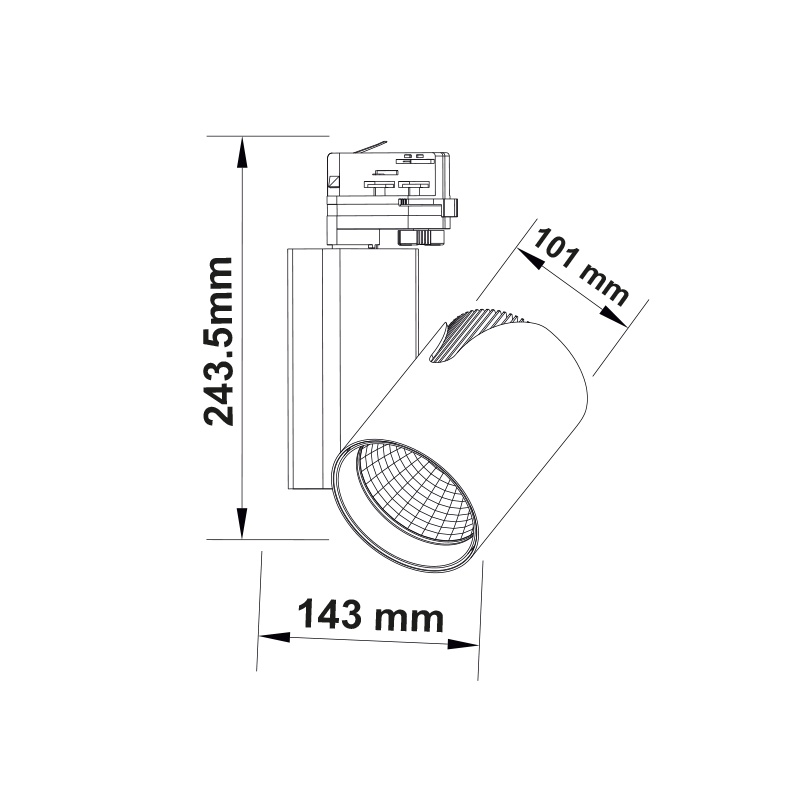 Aca Σποτ ράγας LED COB 4 καλωδίων 25W 3000K Λευκό (DANTE2530W450)