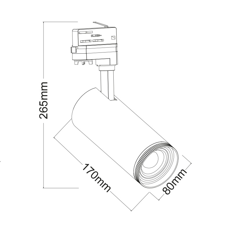 Aca Σποτ ράγας LED COB 4 καλωδίων 30W 3000K Λευκό (AIMY3030W4)