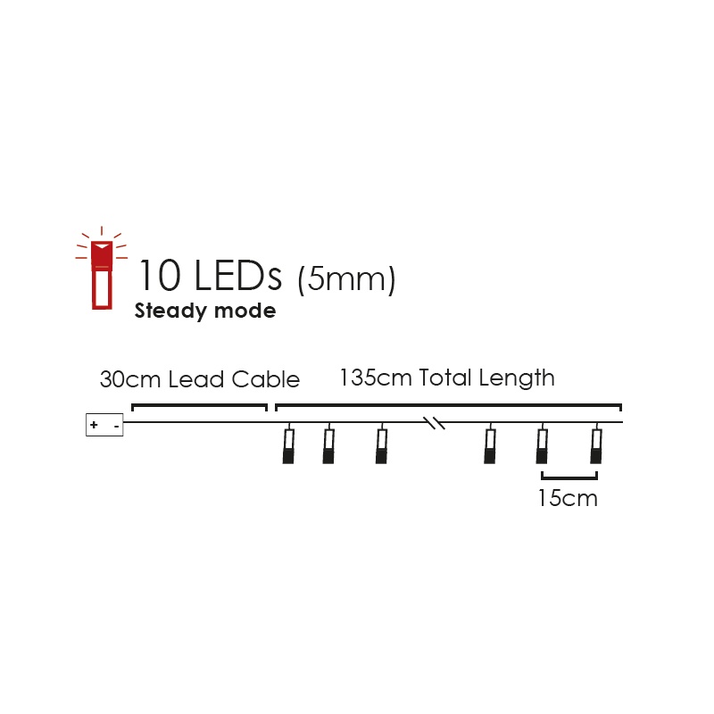 10 Led (5mm) Ψυχρά Λαμπάκια Silicon Cloud (FPCLOUD10W2A)