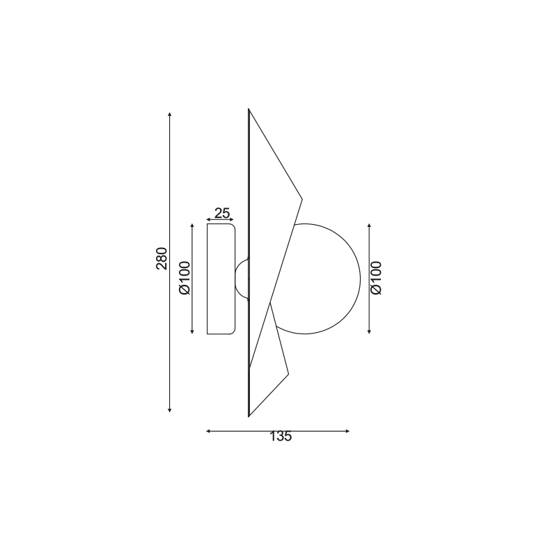 Aca Μονόφωτο Επιτοίχιο Φωτιστικό Χρυσό (HL42591W28BG)