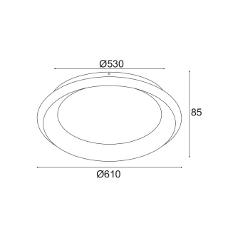 Aca Led Φωτιστικό Οροφής 48W 3000K Μαύρο (BR71LEDC61BK)