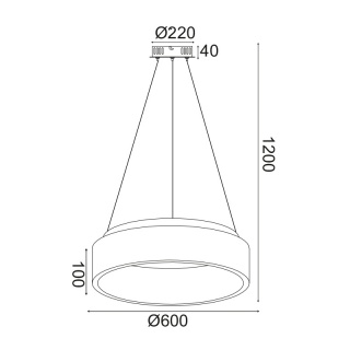 Aca Led Κρεμαστό Φωτιστικό 48W 3000K Λευκό (BR81LEDP60WH)