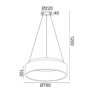 Aca Led Κρεμαστό Φωτιστικό 80W 3000K Λευκό (BR81LEDP78WH)