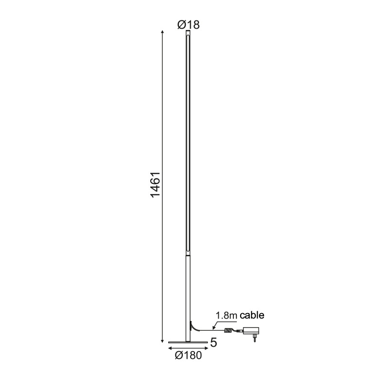 Aca Led Επιδαπέδιο Φωτιστικό 18W 3000K Μαύρο (ZM16LEDF148BK)