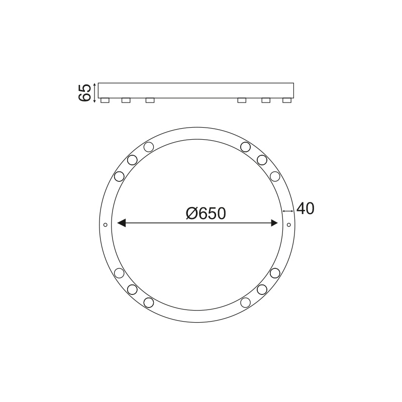 Aca Led Φωτιστικό Οροφής 36W 3000K Μαύρο (JNAC36LED65BK)