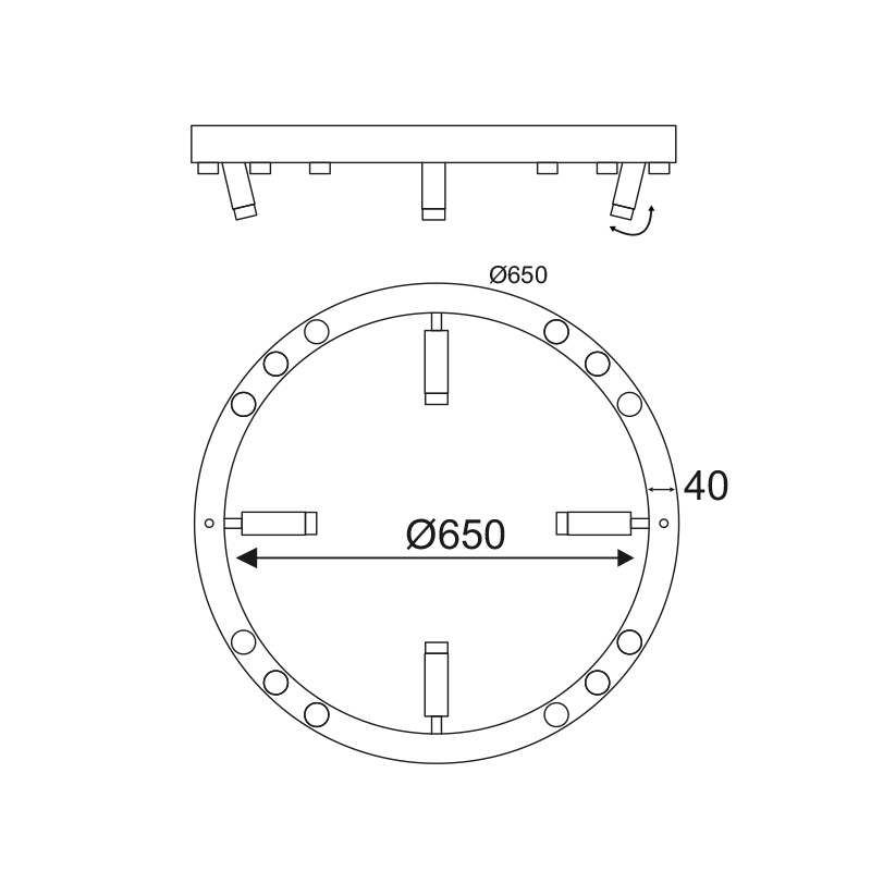 Aca Led Φωτιστικό Οροφής 48W 3000K Λευκό (JNBC48LED65WH)