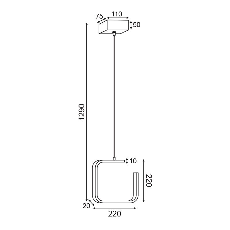 Aca Led Κρεμαστό Φωτιστικό 8W 3000K Λευκό (V27LEDP22WH)