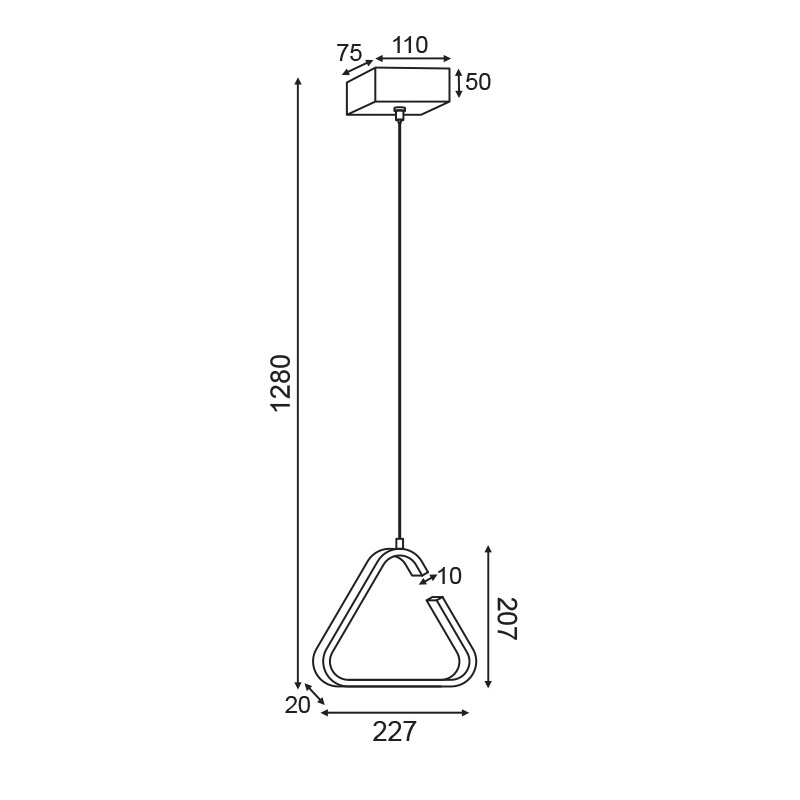 Aca Led Κρεμαστό Φωτιστικό 7W 3000K Μαύρο (V29LEDP23BK)