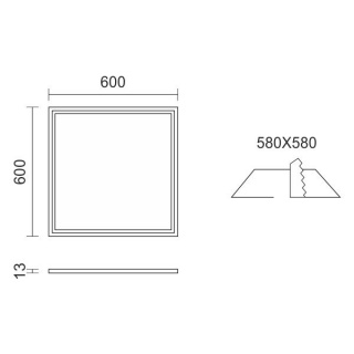 Spotlight LED SMD panel 40W 140° 3000K (6281)