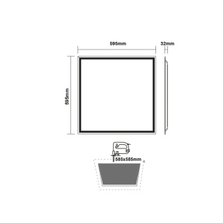 LED SMD panel OTIS 40W 120° 6500K (OTIS60604065N)