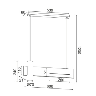 Aca Led Κρεμαστό Φωτιστικό 12W 3000K (DCR21LEDP60B)