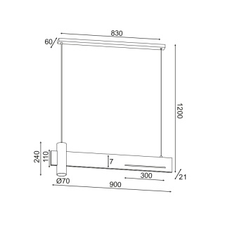 Aca Led Κρεμαστό Φωτιστικό 18W 3000K (DCR21LEDP90B)