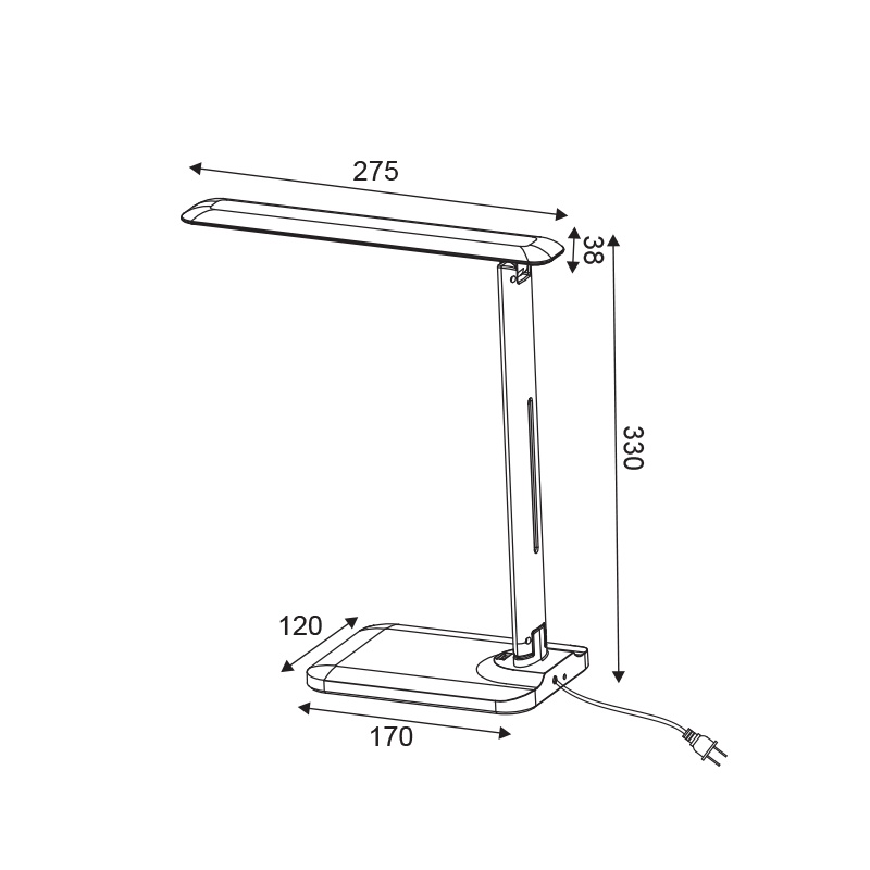 Aca Led Φωτιστικό Γραφείου Μαύρο (SF27LEDBK)