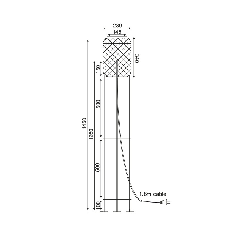 Aca Επιδαπέδιο Φωτιστικό (AR3191F145NΒ)