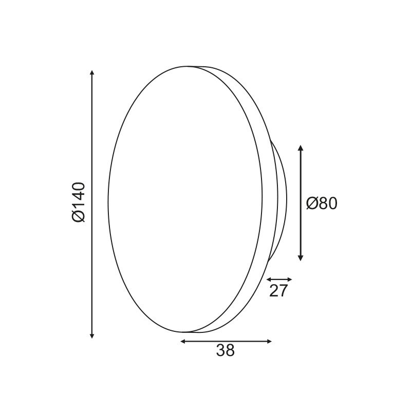 Aca Led Επιτοίχιο Φωτιστικό 5W 3000Κ Ø14 (ZM1705LEDWDL)