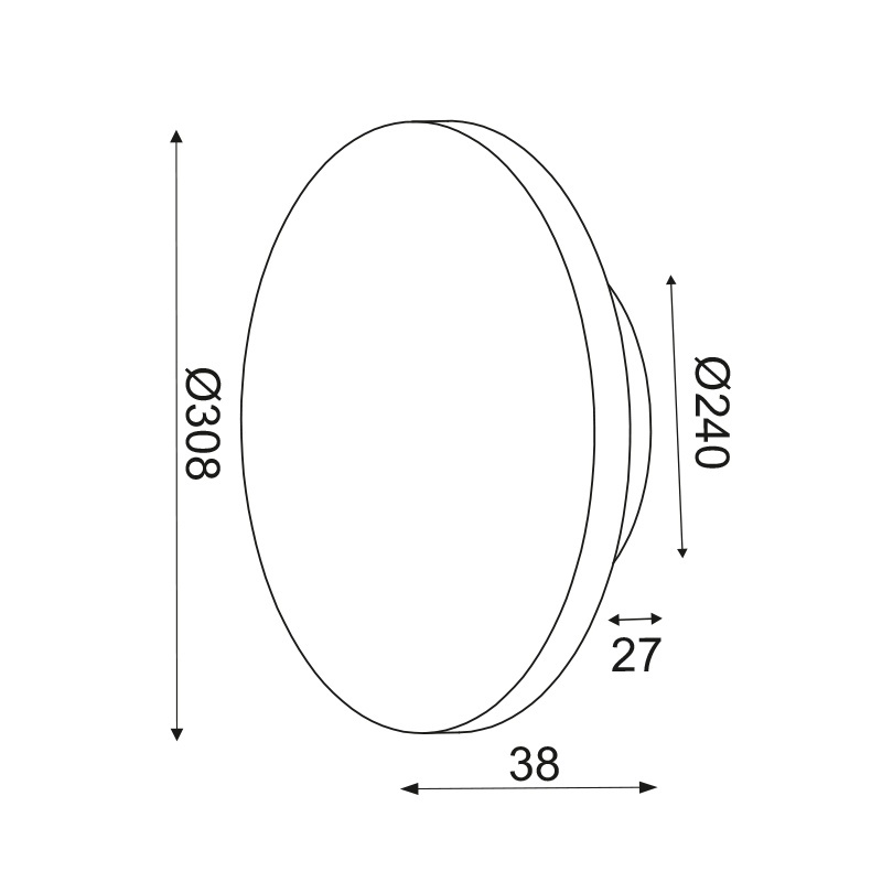 Aca Led Επιτοίχιο Φωτιστικό 15W 3000Κ Ø30 (ZM1715LEDWT)