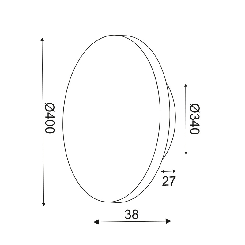 Aca Led Επιτοίχιο Φωτιστικό 24W 3000Κ Ø40 (ZM1724LEDWDL)