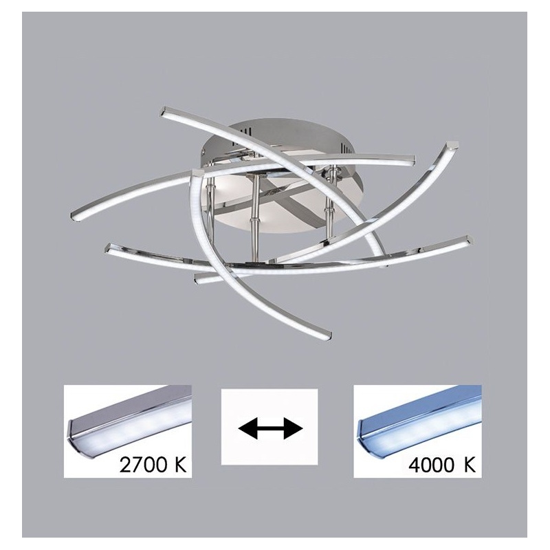 Fischer Honsel Led Πλαφονιέρα Cross TW Λευκό ματ-Χρώμιο (20108)