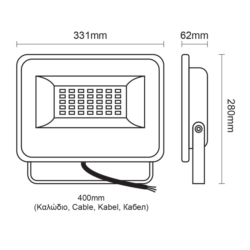 LED SMD προβολέας V 150W 120° 3000K (V15030)