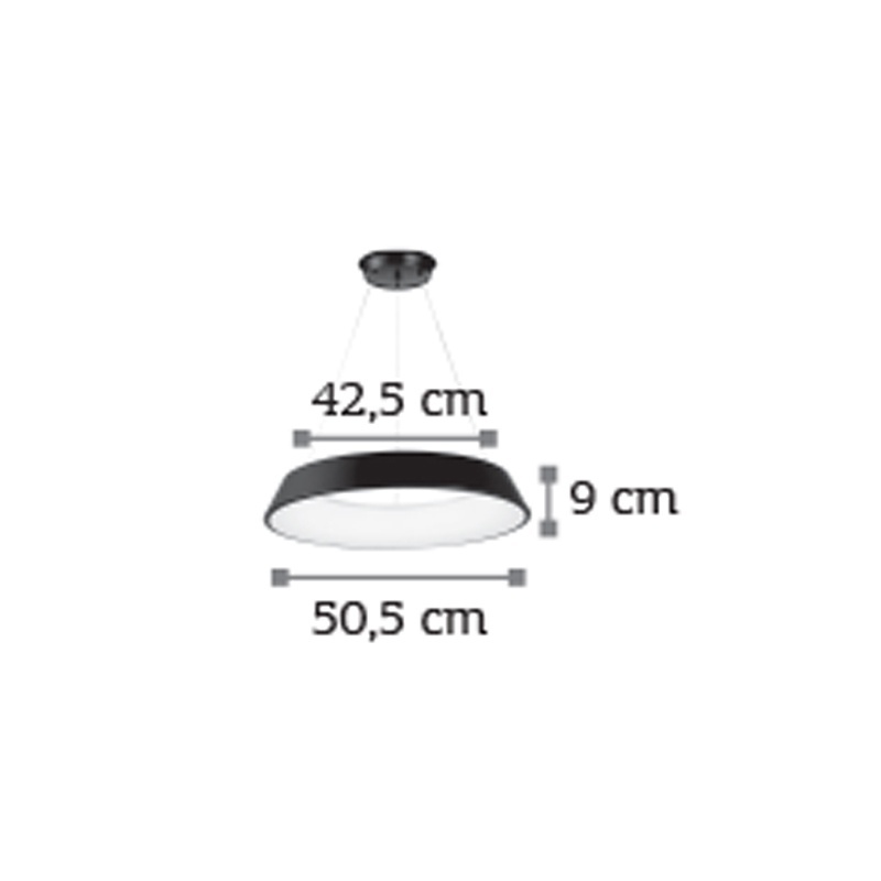 InLight Led Κρεμαστό Φωτιστικό 36W Μαύρο (6010B)