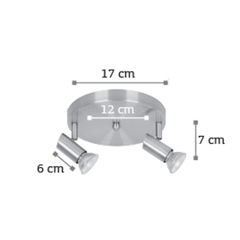 InLight Δίφωτο Spot Οροφής Νίκελ Ματ (9075-2)