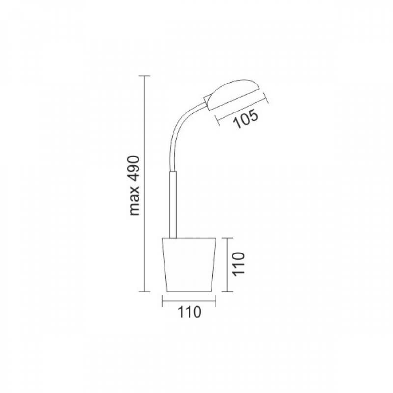 Spotlight Led Φωτιστικό Γραφείου 5W 4000K Μαύρο (6321)