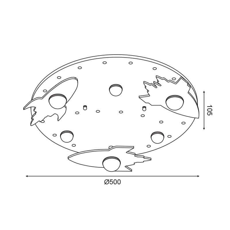 Aca Παιδικό Led Φωτιστικό Οροφής 18W (ZM53LEDC50)