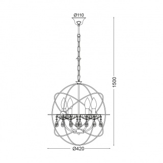 Aca Vintage Πολύφωτο Φωτιστικό Ø420 Νίκελ (AD15004)