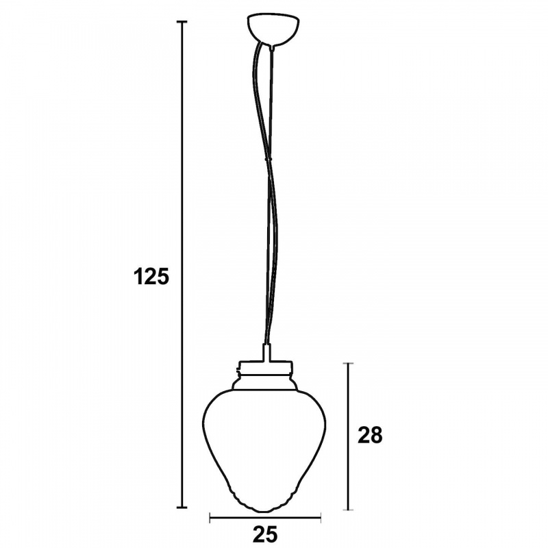 Arkolight Φωτιστικό μονόφωτο γυαλί διάφανο Ε27 Φ25 (Σ650-1/25)