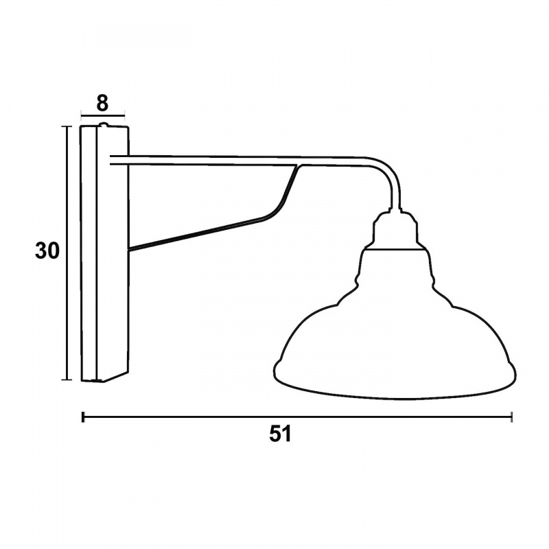 Arkolight Απλίκα Γυαλί-Μέταλλο μαύρο Ε27 (350-4/Α1)