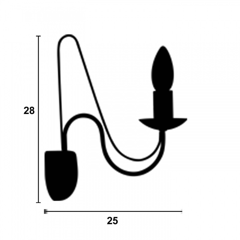 Arkolight Απλίκα  Μέταλλο καφέ Ε14 (1463-2/Α1)