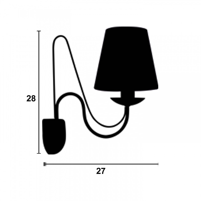 Arkolight Απλίκα  Μέταλλο λευκό Ε14 με αμπαζούρ (1463-1/Α1-Α)