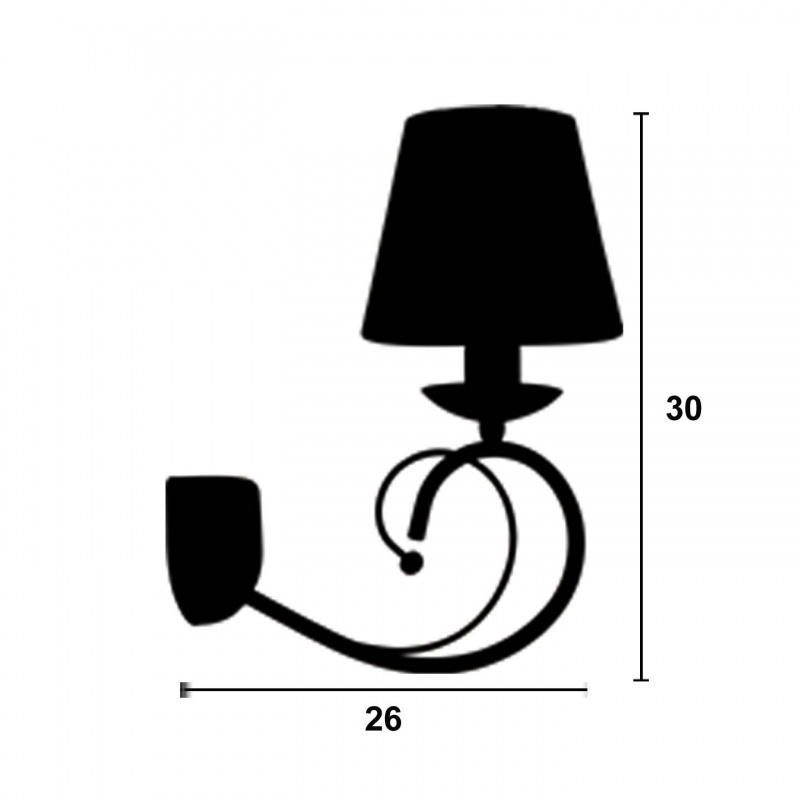 Arkolight Απλίκα Μέταλλο καφέ Ε14 με αμπαζούρ (1362-2/Α1-Α)