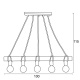 Arkolight Φωτιστικό Πολύφωτο 5Φ Ξύλο-Σχοινί Ε27 (1673-2/5)