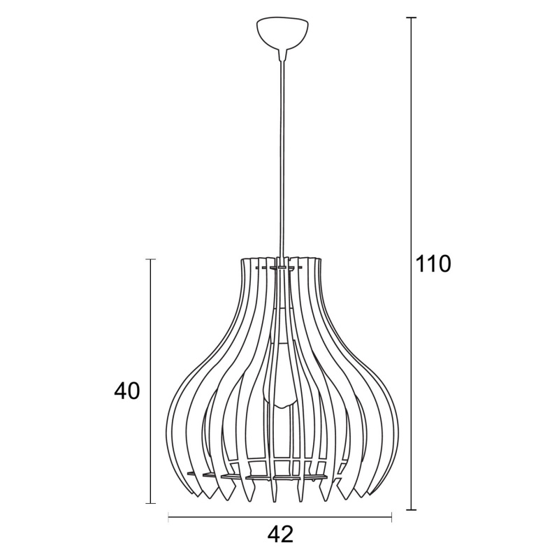 Arkolight Φωτιστικό μονόφωτο ξύλο natural Ε27 Φ42 (881-2/42)