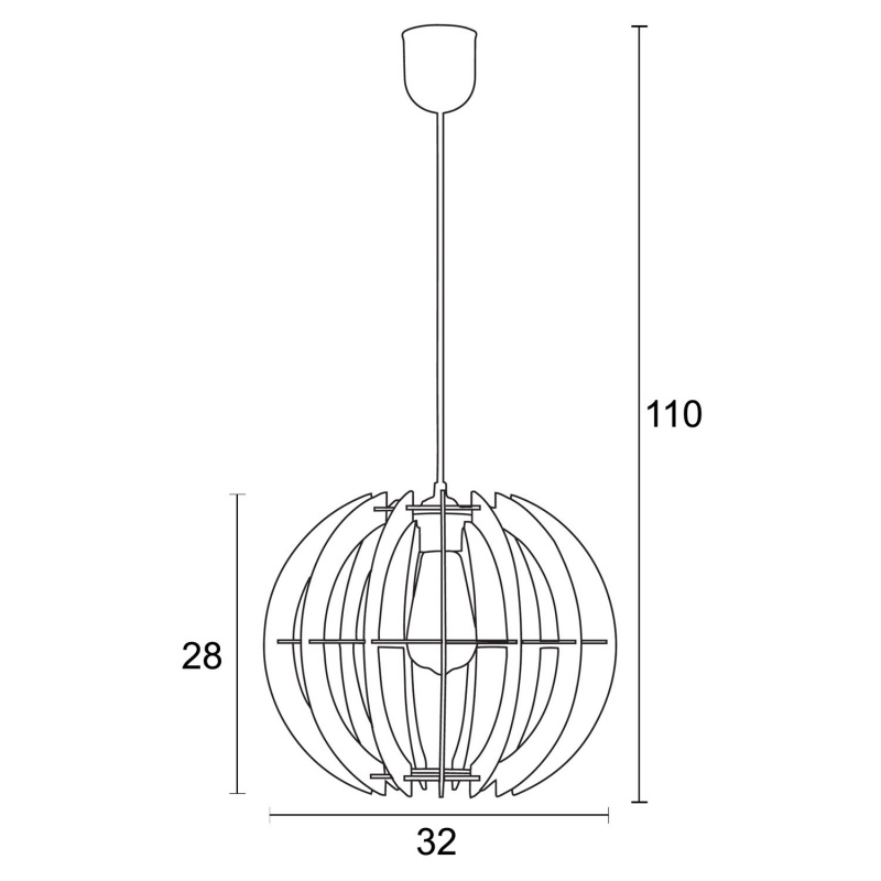 Arkolight Φωτιστικό μονόφωτο ξύλο natural Ε27 Φ32 (880-2/32)