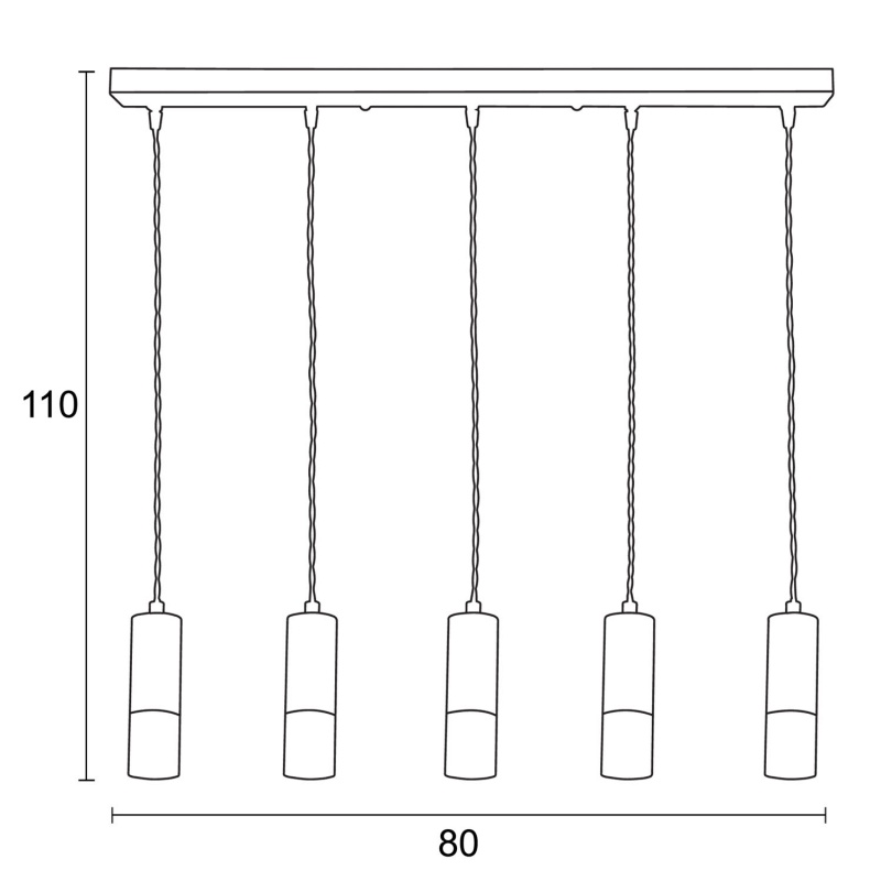 Arkolight Φωτιστικό πολύφωτο 5Φ αλουμίνιο-plexi G9 (1180-7/5)