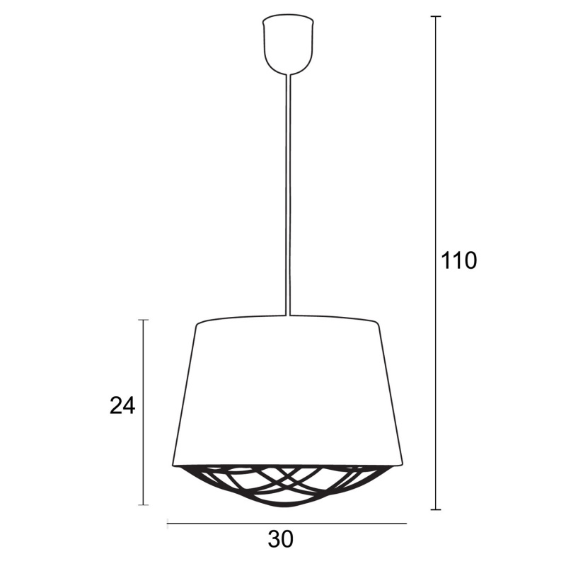 Arkolight Φωτιστικό μονόφωτο αμπαζούρ μόκα Ε27 Φ30 (Ρ421-3/30)