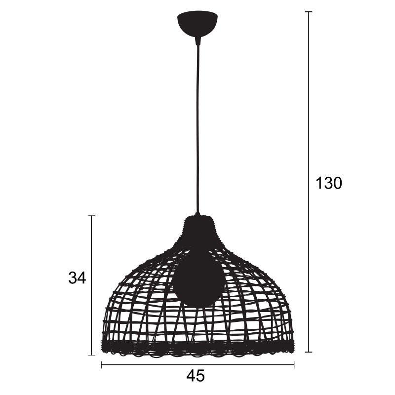 Arkolight Φωτιστικό μονόφωτο ρατάν Ε27 Φ45 (983-2/45)