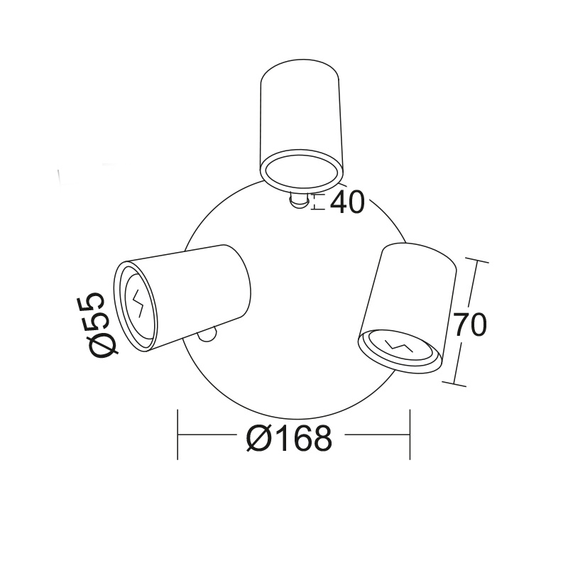 Aca Spot Οροφής 3 Φώτων Orfeas Λευκό (SUH1893PW)