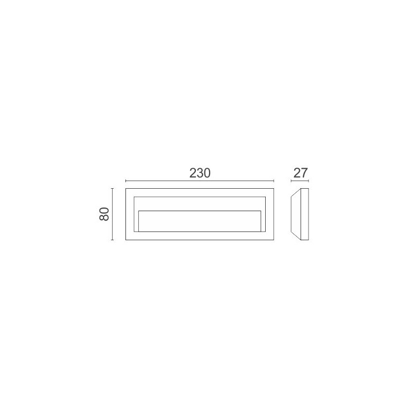 Spotlight Επιτοίχιο Led Φωτιστικό 2W 4000K Γκρι (5915)