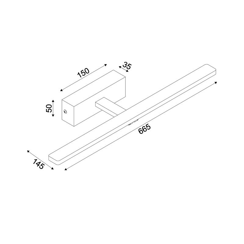 Aca Led Επιτοίχιο Φωτιστικό 12W 3000Κ Μαύρο (PN15LEDW67BK)