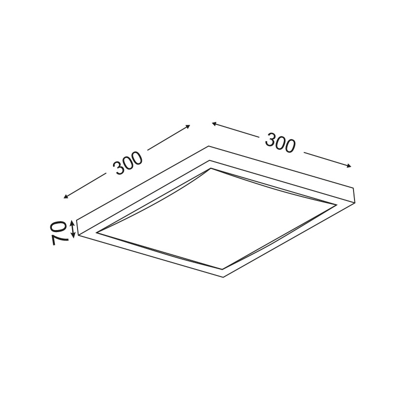 Aca Led Πλαφονιέρα Τετράγωνη 30cm Ασημί (DL461S)