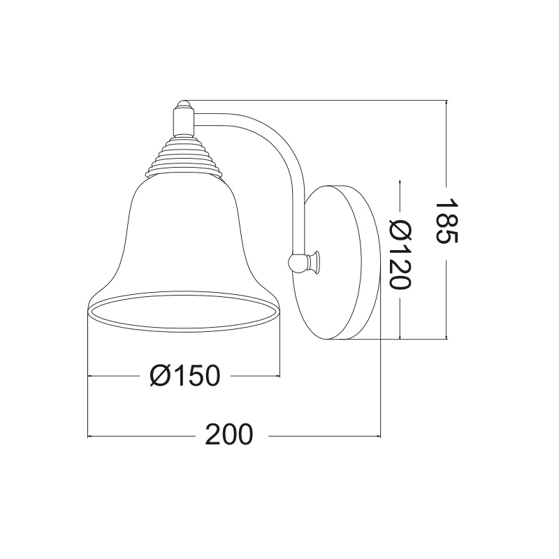 Aca Επιτοίχιο Φωτιστικό Καφέ (AD80081W)