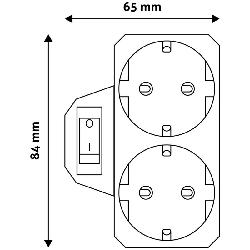 Entac Αντάπτορας Schuko 2 Θέσεων με Διακόπτη (EPAG-2EE-SW)
