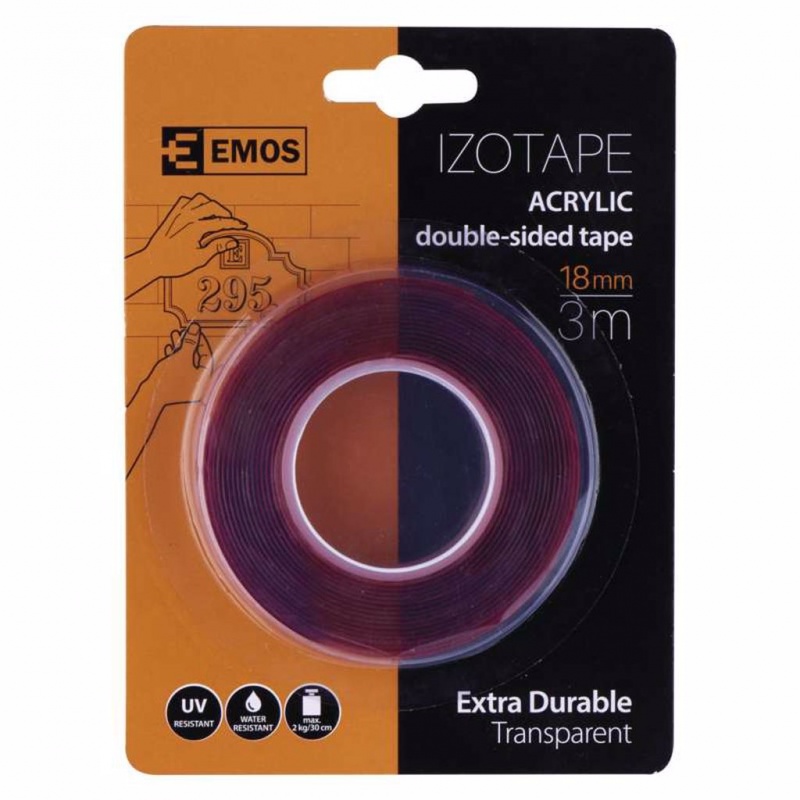 Emos Izotape Αυτοκόλλητη Ταινία Διπλής Όψεως 18mm x 3m (F6080)