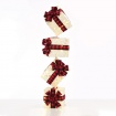 WHITE VERTICAL GIFT BOX, RED&BLACK BOW 85cm (X1150116)