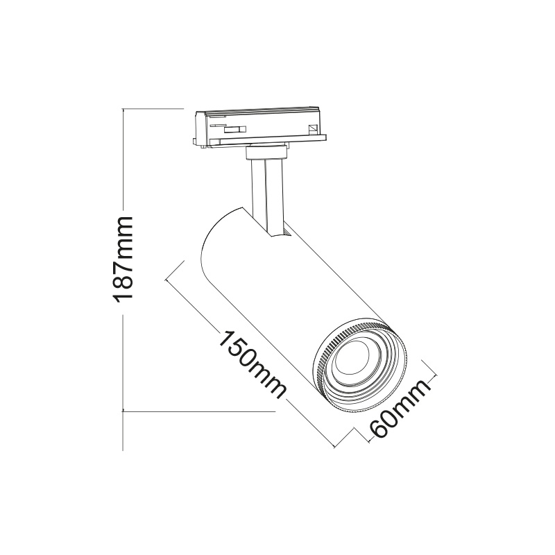 Aca Σποτ ράγας LED COB 2 καλωδίων 10W 4000K Λευκό (AIMY1040W2)